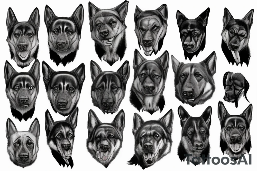Batman with German shepherd dog tattoo idea