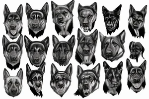 Batman with German shepherd dog tattoo idea