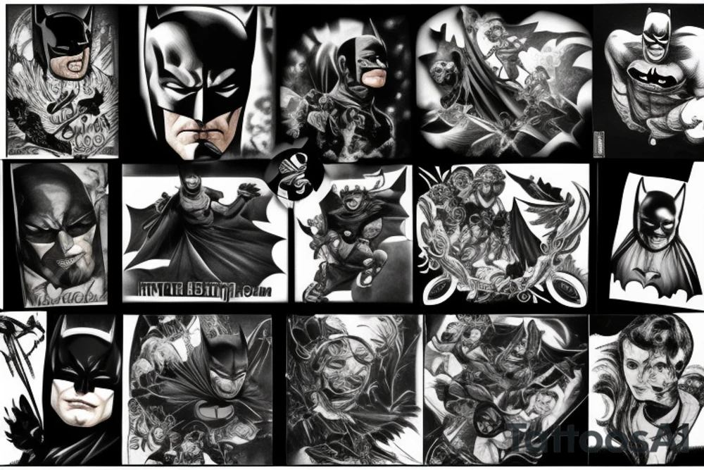 Batman over looking Gotham tattoo idea