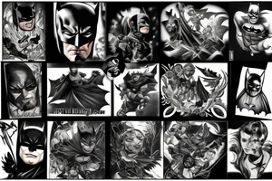 Batman over looking Gotham tattoo idea