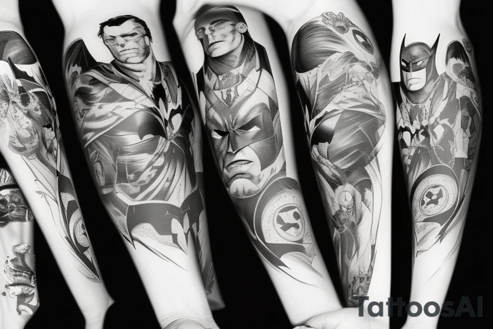 Batman over looking Gotham tattoo idea