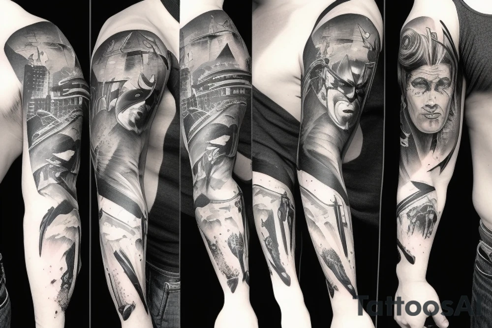 Batman sleeve tattoo idea