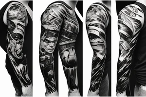 Arkham Batman on a sleeve tattoo idea
