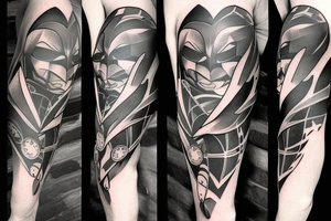 modern batman sleeve tattoo idea