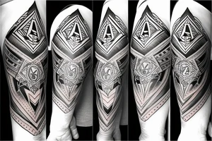 masonic sleeve tattoo idea