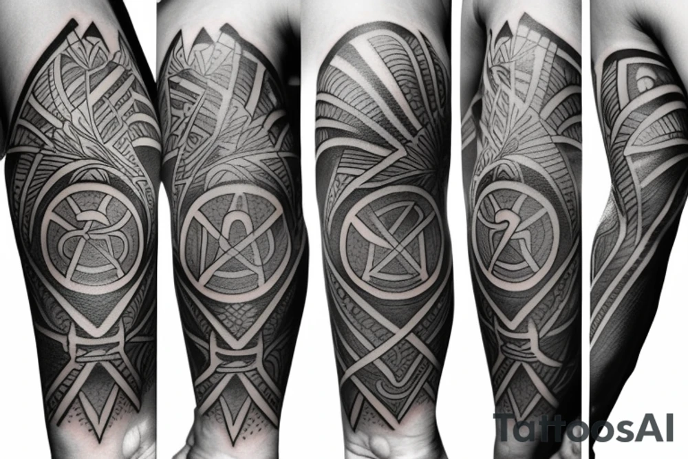 masonic sleeve tattoo idea