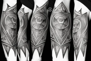 masonic sleeve mixed with batman tattoo idea