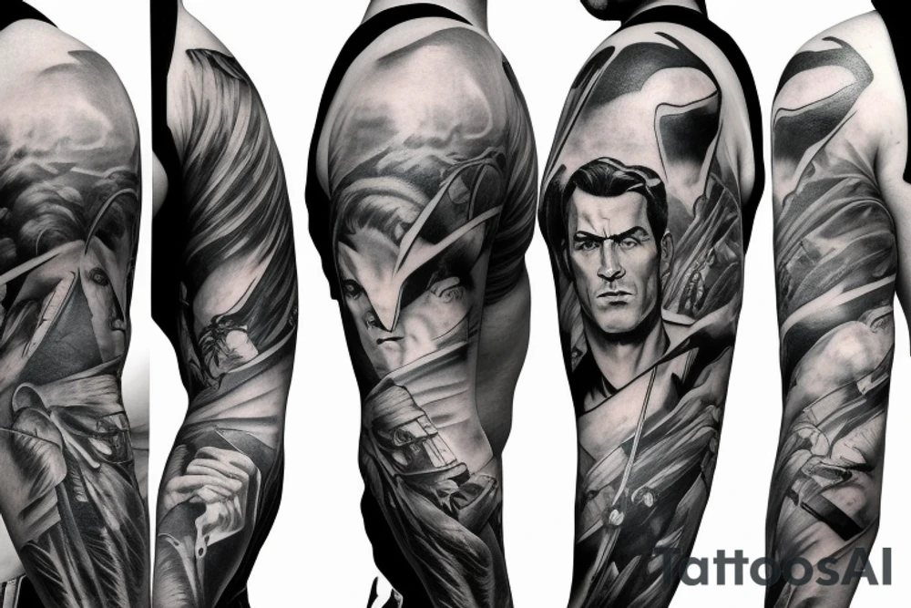 bruce Wayne sleeve tattoo idea