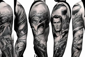 bruce Wayne sleeve tattoo idea