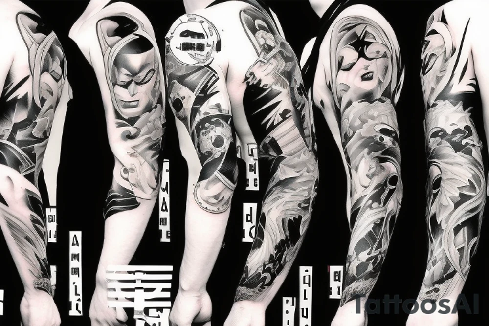 batman sleeve tattoo idea