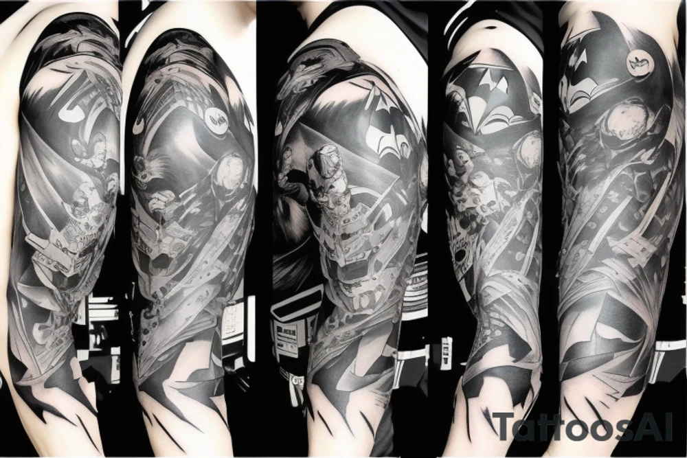 batman sleeve tattoo idea