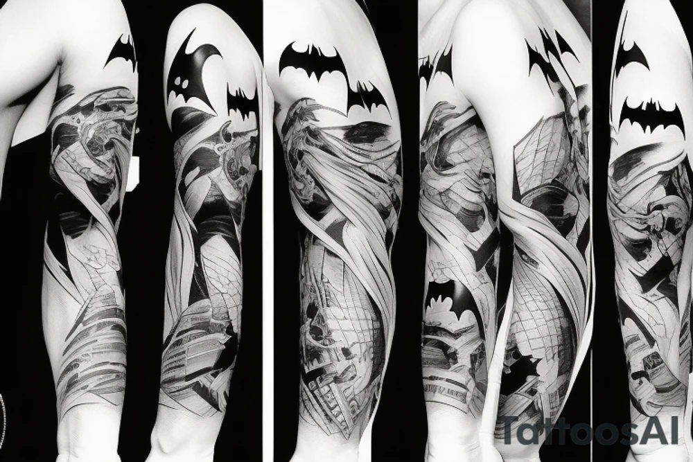 batman sleeve tattoo idea