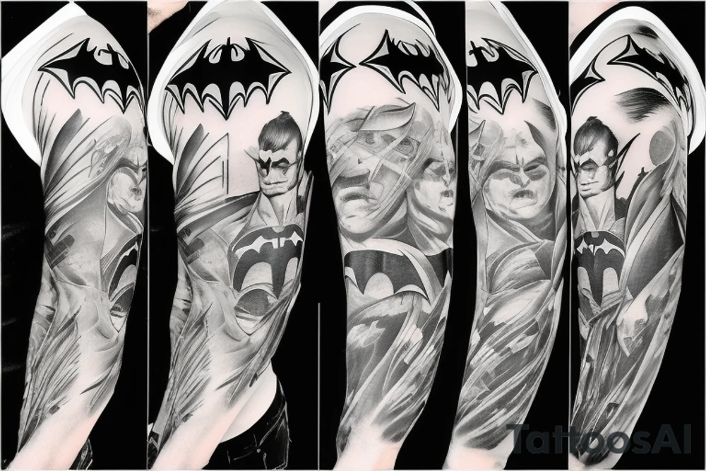 batman sleeve tattoo idea
