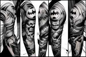 batman sleeve tattoo idea