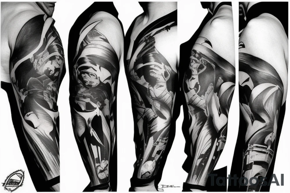 batman sleeve tattoo idea