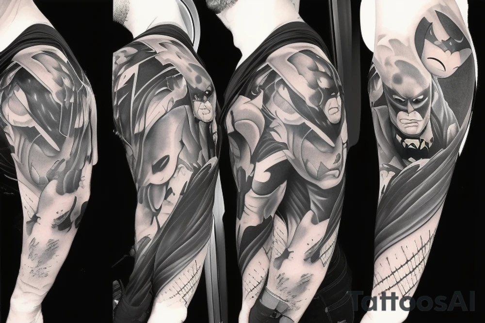 batman sleeve tattoo idea