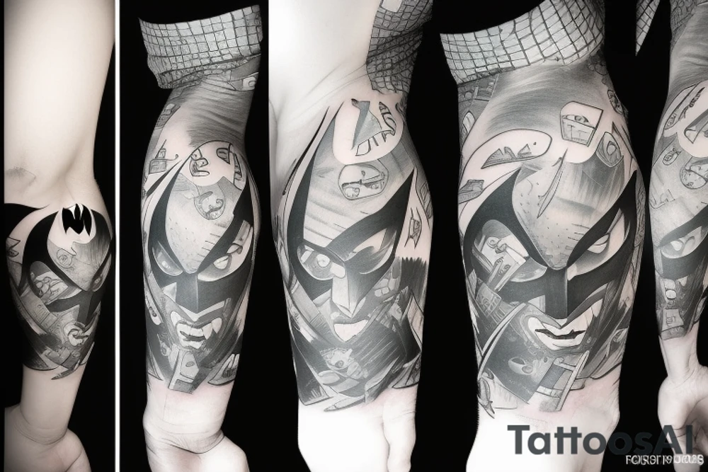 batman sleeve tattoo idea