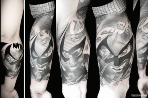 batman sleeve tattoo idea
