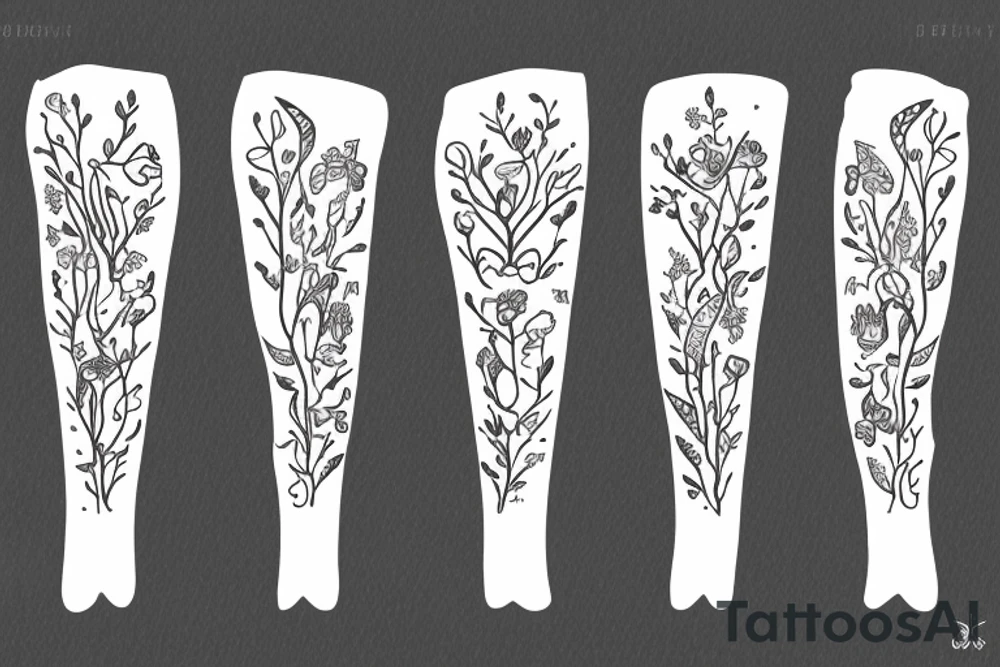 deer with flowers antlers tattoo idea