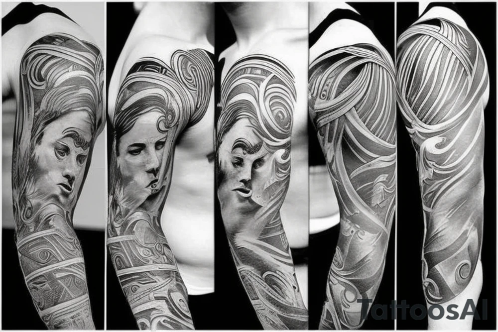Greek gods sleeve tattoo idea