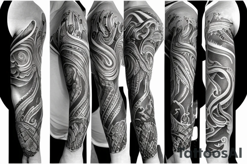 Poseidon sleeve tattoo idea