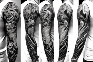 Poseidon god of the seas sleeve tattoo idea