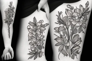 blossom of a larkspur tattoo idea