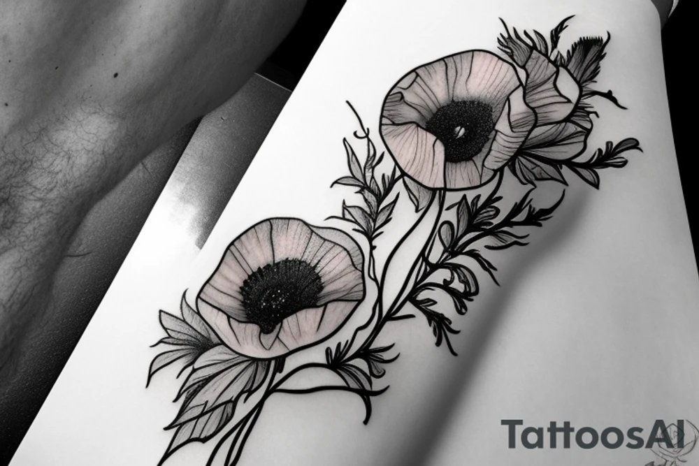 blossom of a poppy tattoo idea