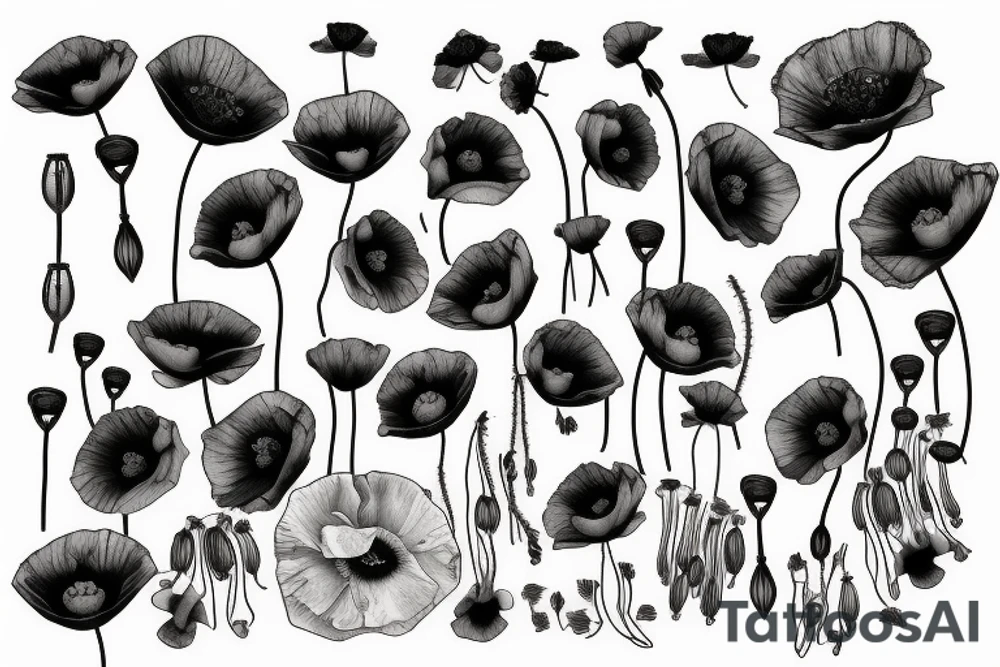 blossom of a poppy tattoo idea