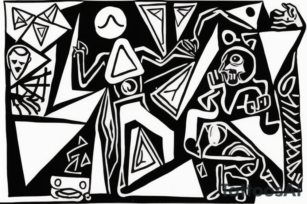 Astronaut with his soul separated from his body inside a triangle tattoo idea Astronaut with his soul separated from his body inside a triangle tattoo idea