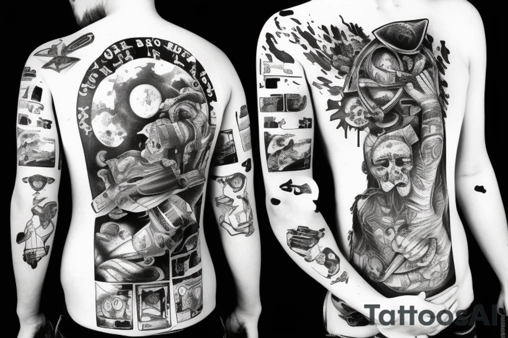 Astronaut with his soul separated from his body tattoo idea
