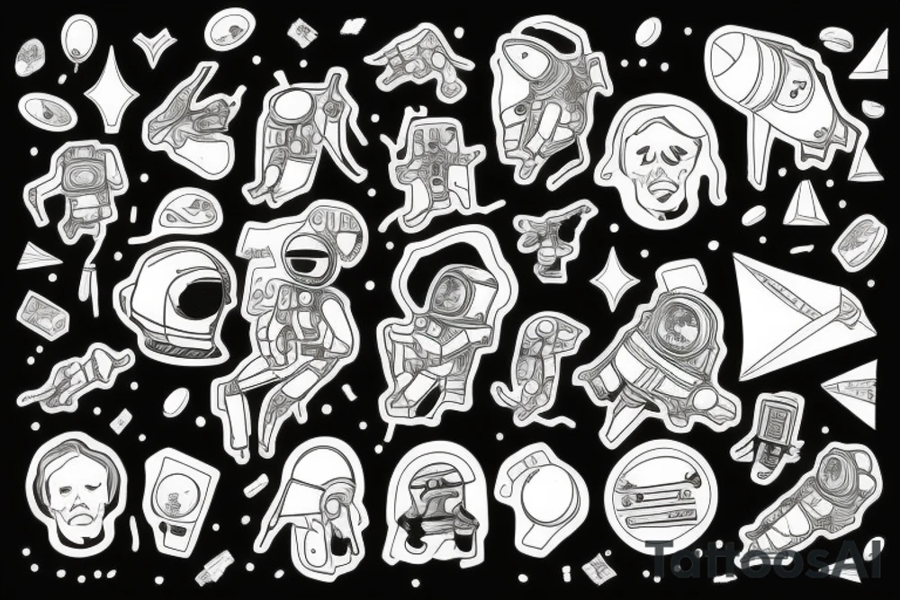 Astronaut with his soul separated from his body tattoo idea Astronaut with his soul separated from his body tattoo idea