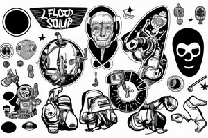 Astronaut with his soul separated from his body tattoo idea