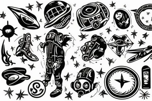 Astronaut with his soul separated from his body tattoo idea