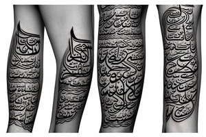 left arm sleeve arabic caligraphy tattoo idea