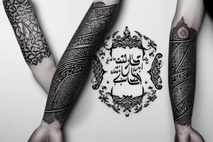 left arm sleeve imam ali quote calligraphy tattoo idea