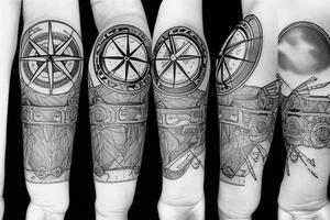 compass with motorcycle tattoo idea