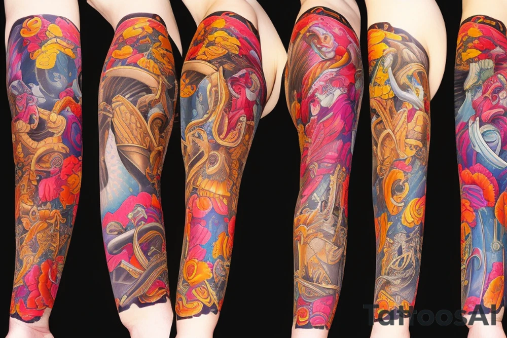 left arm sleeve tattoo idea