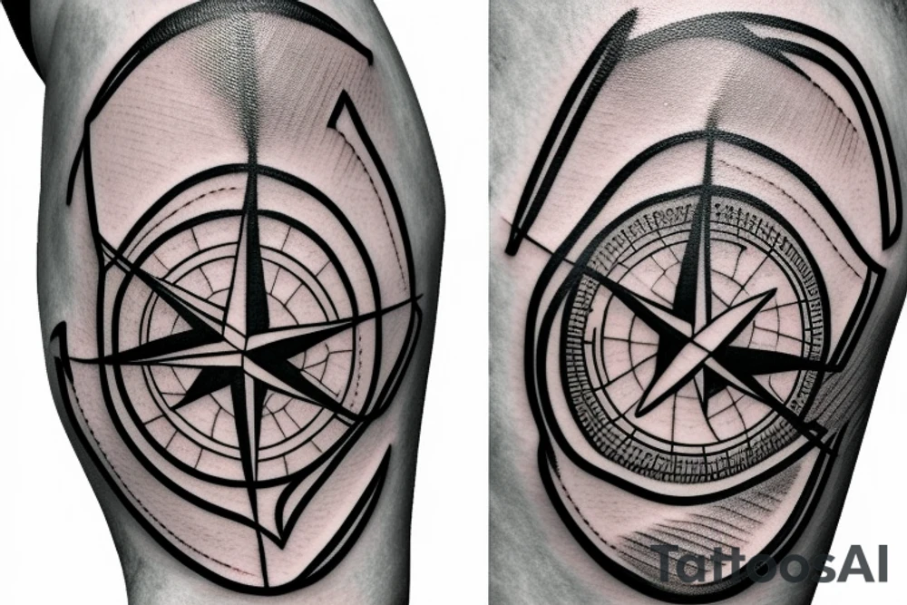 compass with sportsbike tattoo idea