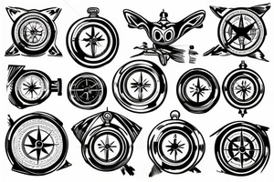 small compass with sportsbike tattoo idea