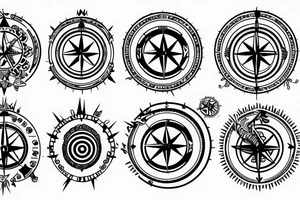 small compass with sportsbike tattoo idea
