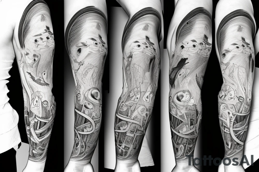left arm sleeve tattoo idea