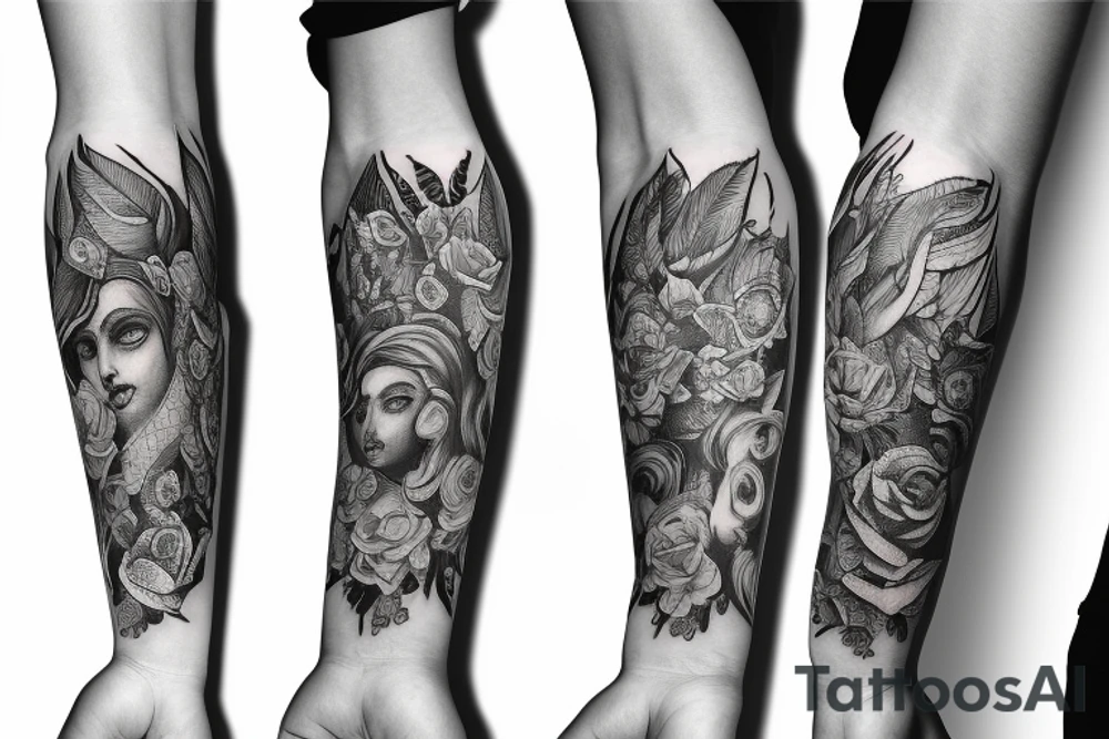 left arm sleeve tattoo idea