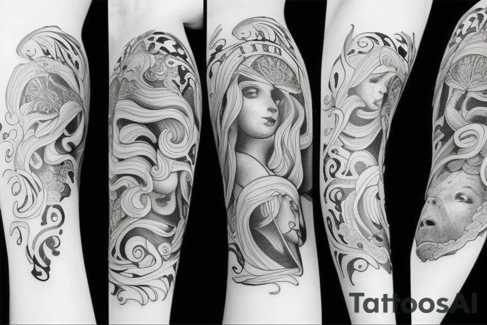 left arm sleeve tattoo idea