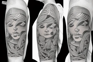 left arm sleeve montreal tattoo idea