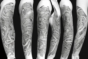 left arm sleeve canada east to west tattoo idea