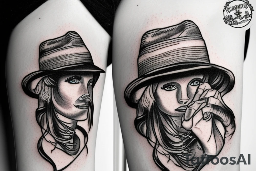 shrimp in a cowboy hat tattoo idea