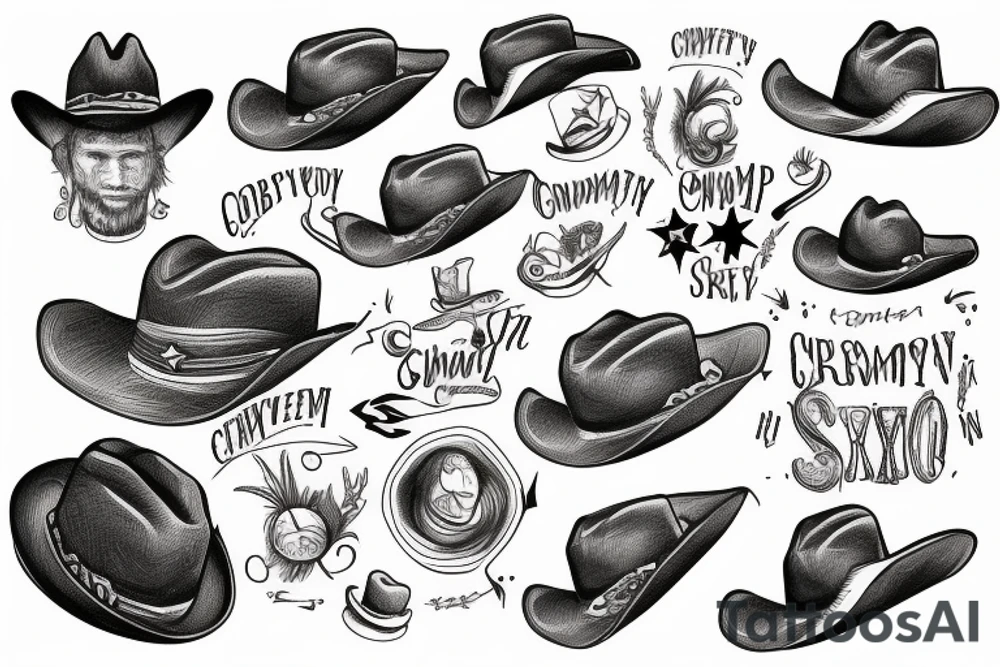 shrimp in a cowboy hat tattoo idea
