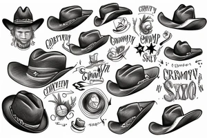 shrimp in a cowboy hat tattoo idea