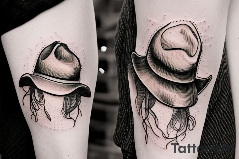 a shrimp wearing a cowboy hat tattoo idea